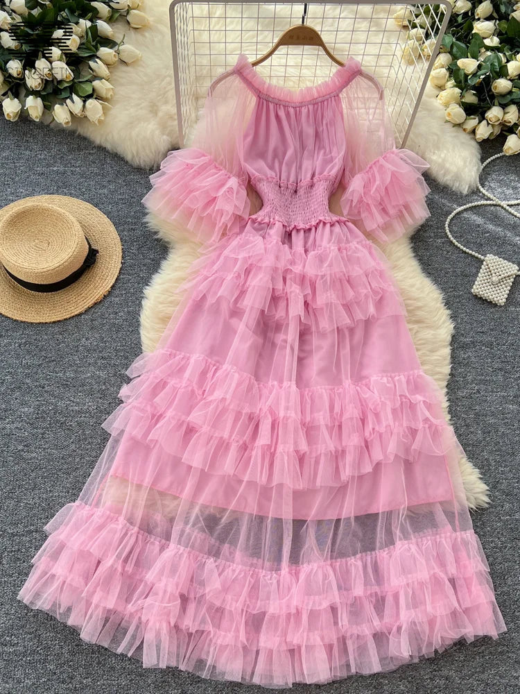 Elegant Mesh Cake Dress