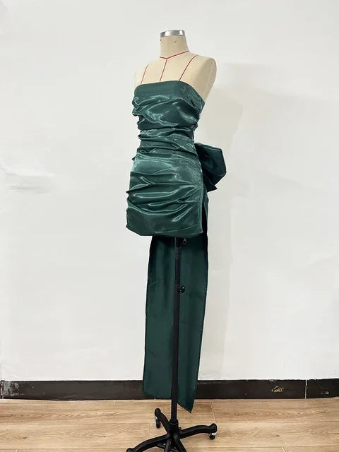 Sexy Ruched Strapless Mini Dress