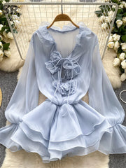 Gentle Ruffles Chiffon Dress