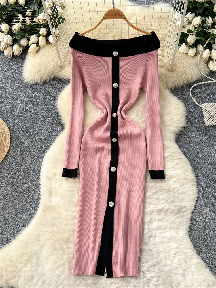 Off Shoulder Knitted Dress