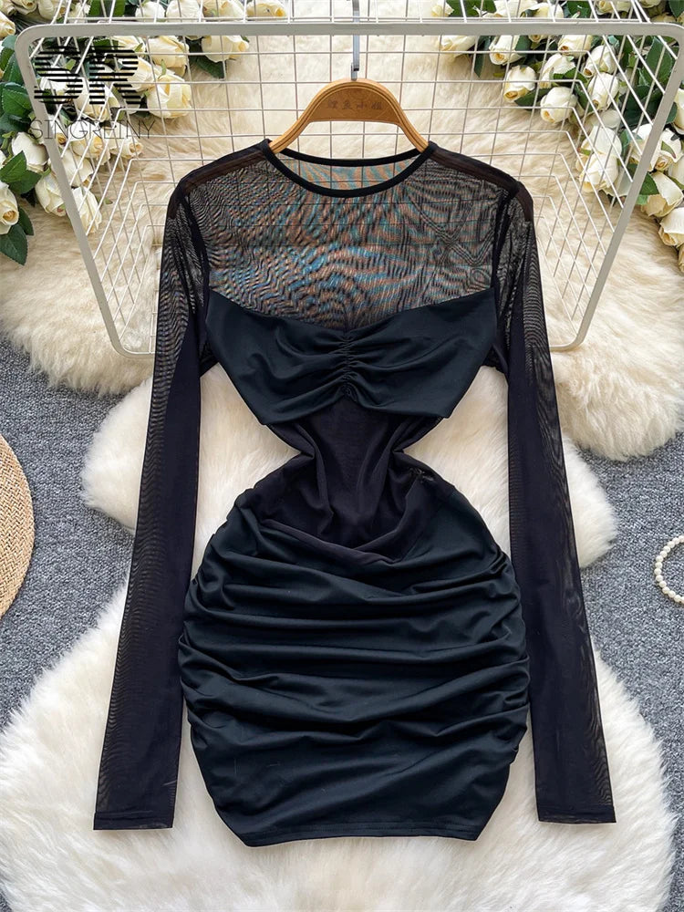Mesh Sexy Bodycon Dress