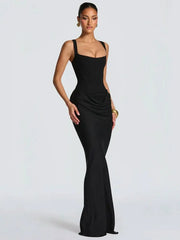 Backless Ruched Sexy Maxi Dress