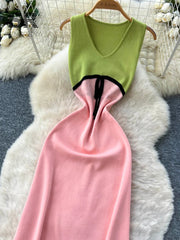 Color Block Knitted Dress