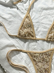 Sexy Sequin Khaki Micro Bikini