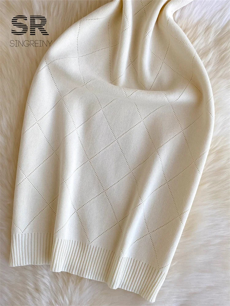Argyle Knitted Simple Dress