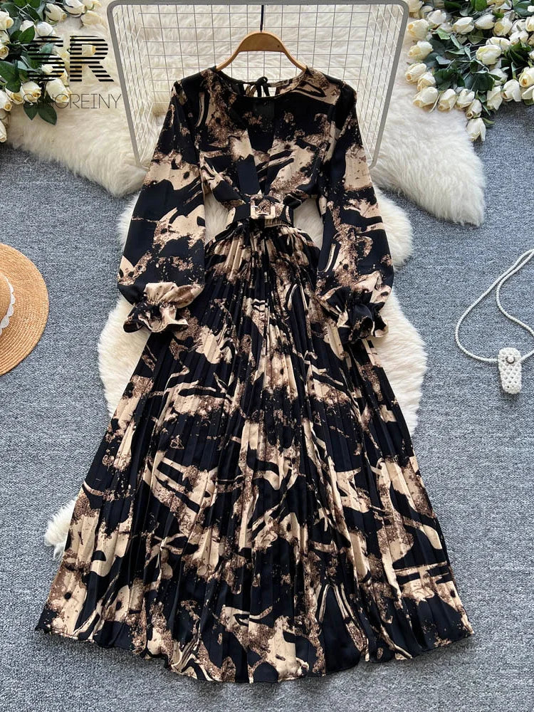 Vintage Floral Print Dress