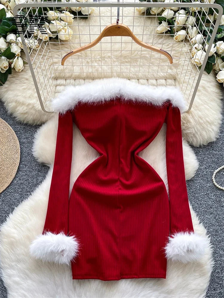 Ladies Christmas Red Dress