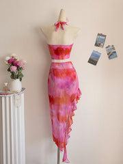 Pink Tie Dye Gradient Bikini Set