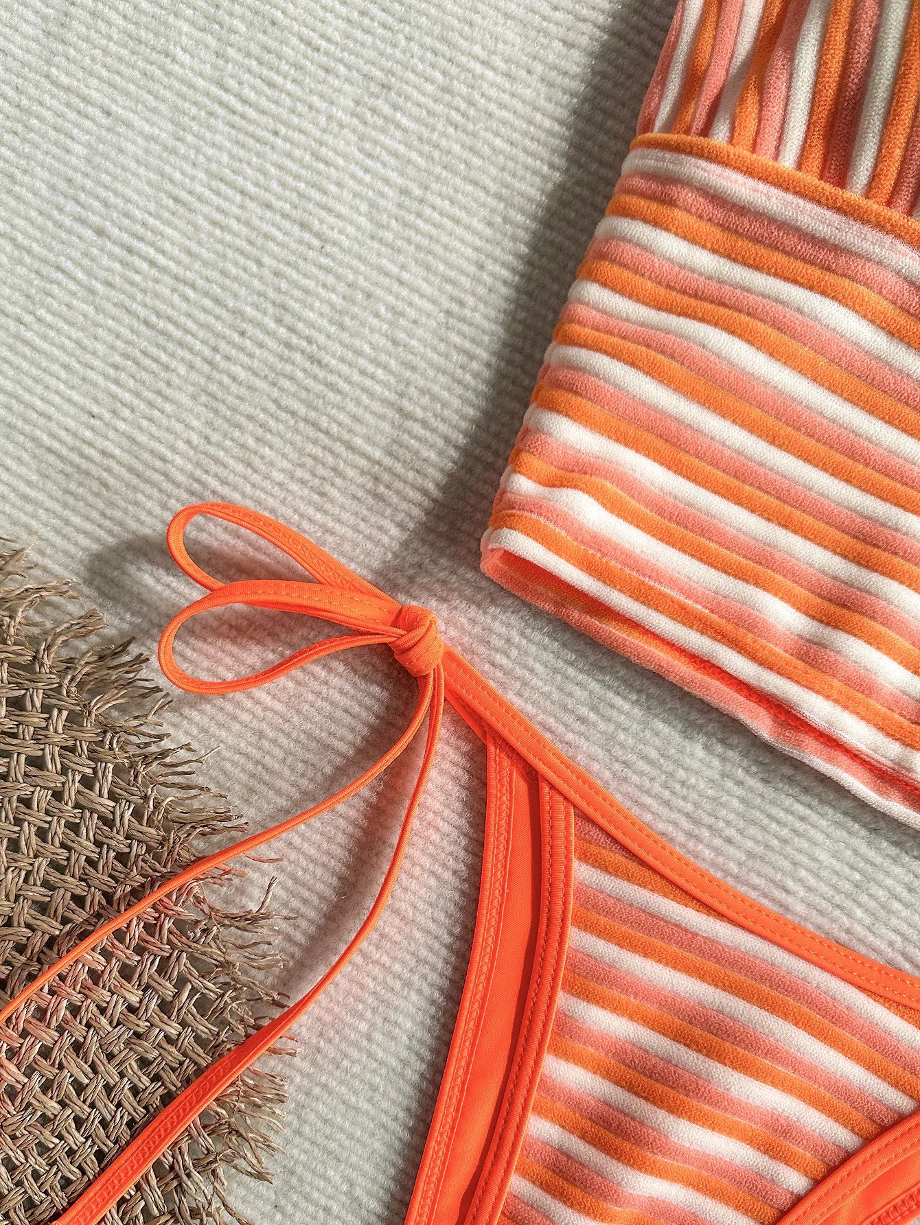 Sexy Orange Striped Bikini Set