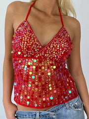 Sequin Halter Top