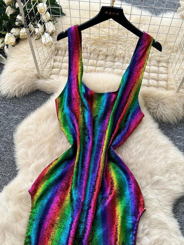 Colorful Print Bodycon Dress