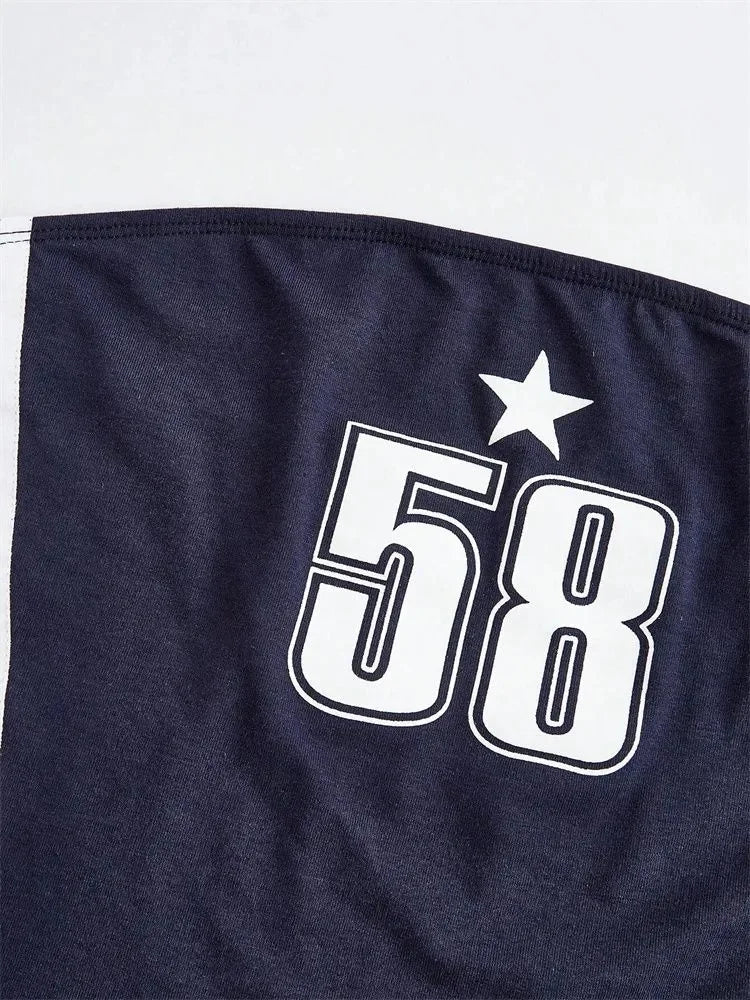 Women's Letter and Star Print Tube Top
