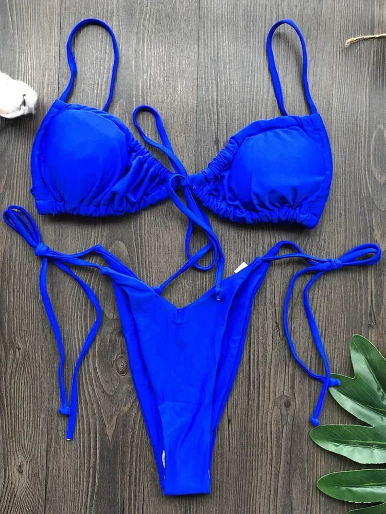 Sexy Ruffle Frilled Micro Thong Bikini