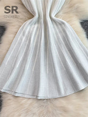 Stripe Knitting OL Dress