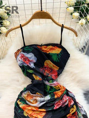 Floral Mesh Vintage Dress