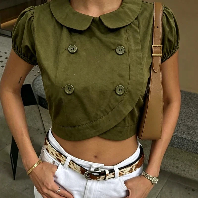 Vintage Doll Collar Crop Top