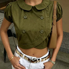 Vintage Doll Collar Crop Top