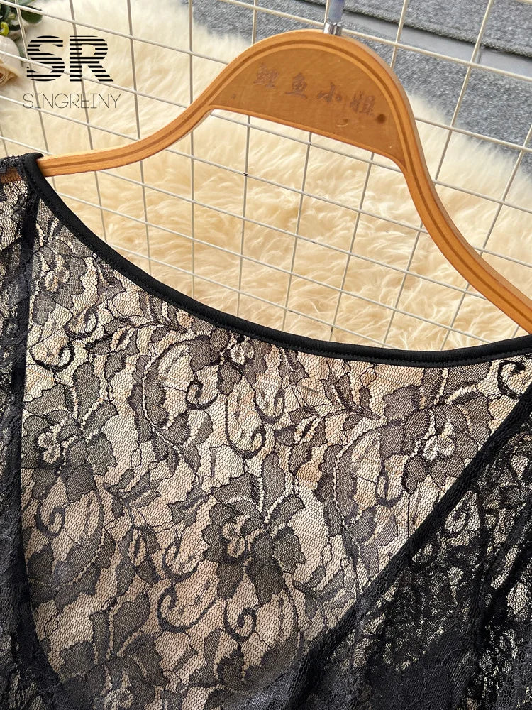 Sheer Lace Feminine Dress