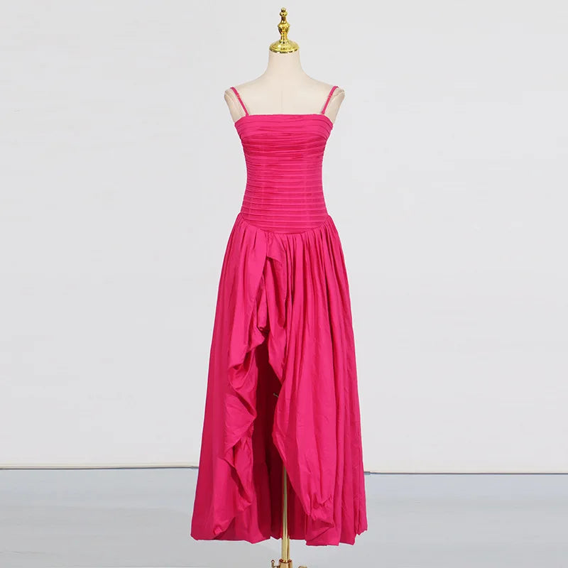 Strapless Solid Color Maxi Dress