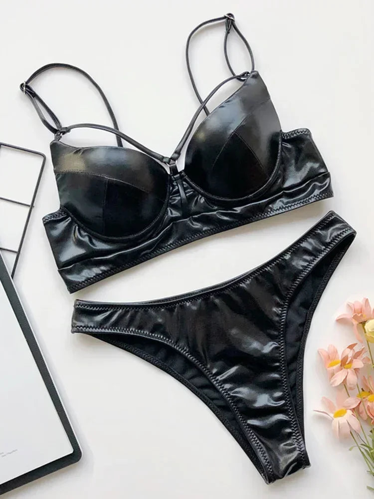 Splicing Push Up Bra Cup Bikini