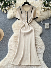 Knitting A-line Workwear Dress
