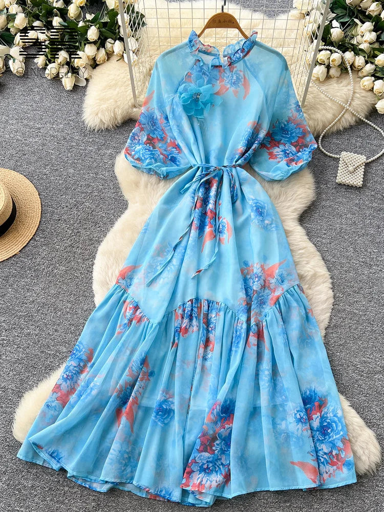 Floral Chiffon Maxi Dress