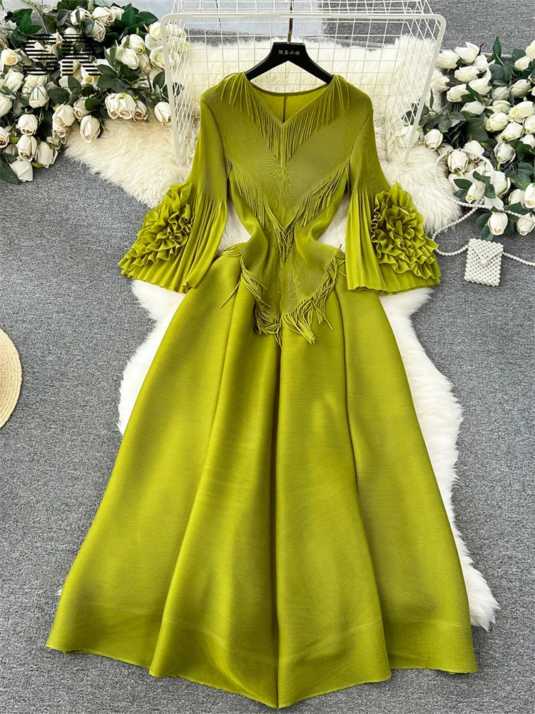 Ruffles Evening Long Dress