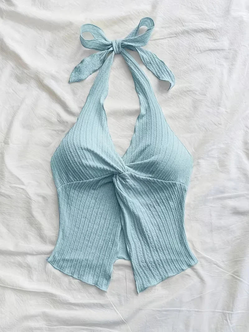 Suspender Twisted Backless Top
