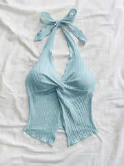 Suspender Twisted Backless Top