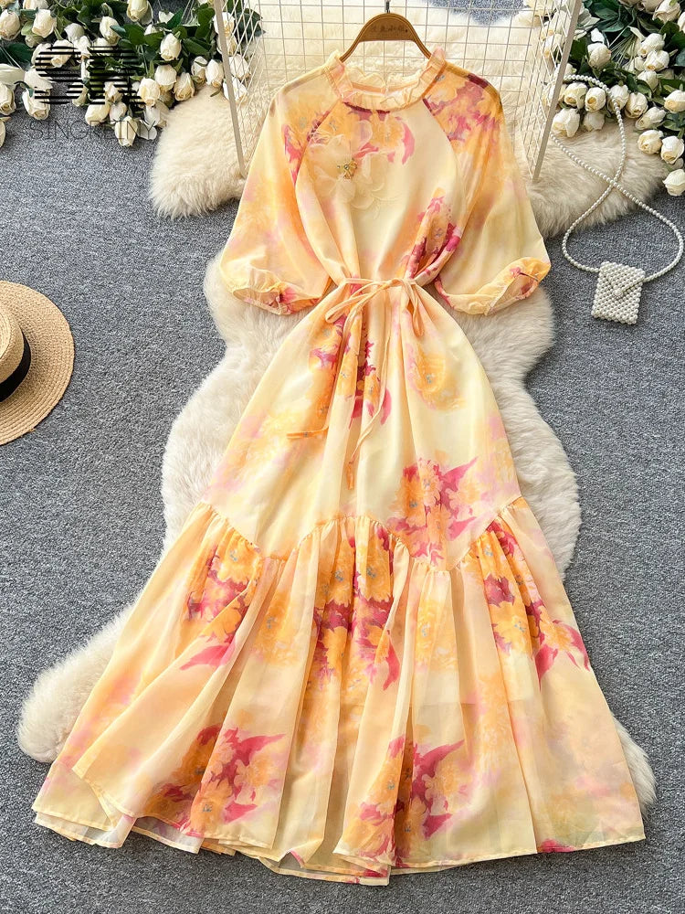 Floral Chiffon Maxi Dress