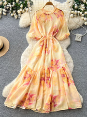 Floral Chiffon Maxi Dress