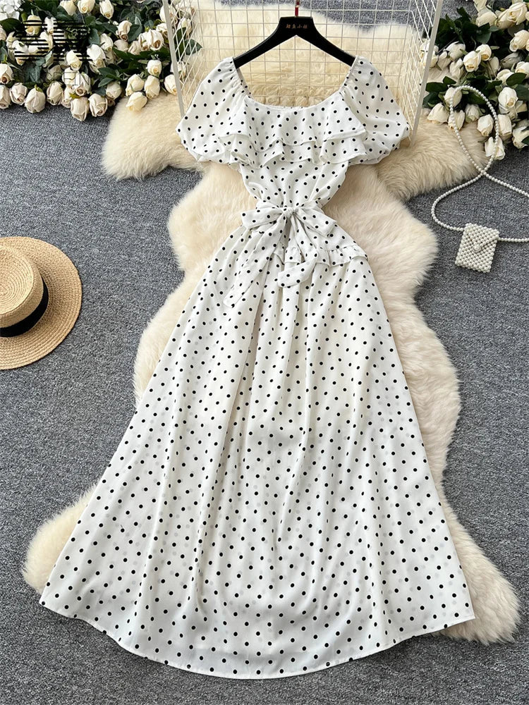 Vacation Polka Dot Long Dress