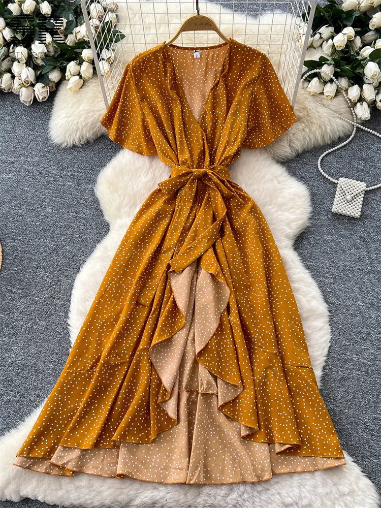 Romantic Polka Dot Long Dress