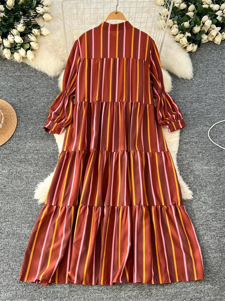 Vacation Striped Loose Dress