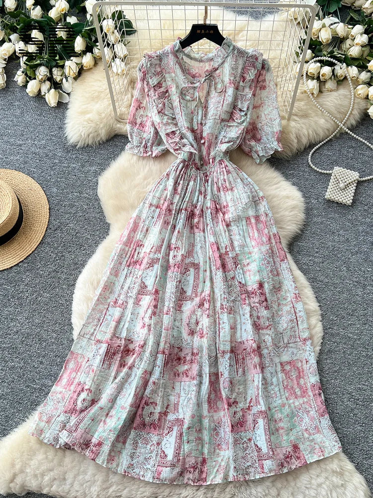 Romantic Holiday Floral Dress