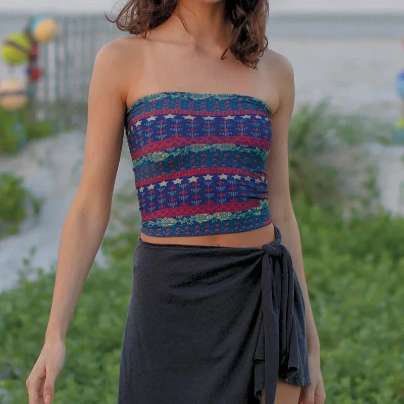 Fitness Girl Strapless Tube Tops