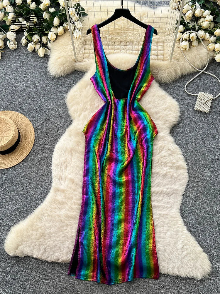 Colorful Print Bodycon Dress