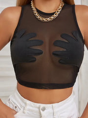 Body-Shaping See Through Hipster Crop Tops