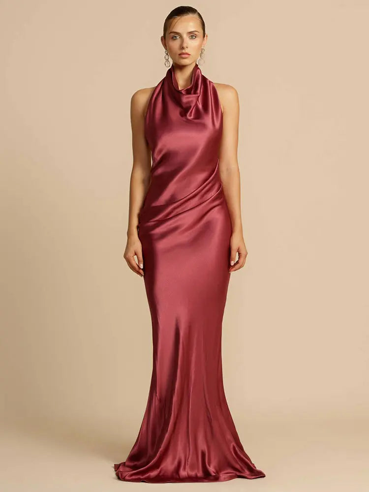 Elegant Satin Maxi Dress