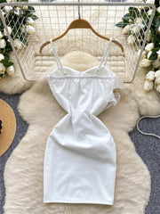Ruffles Splice Straps Mini Dress