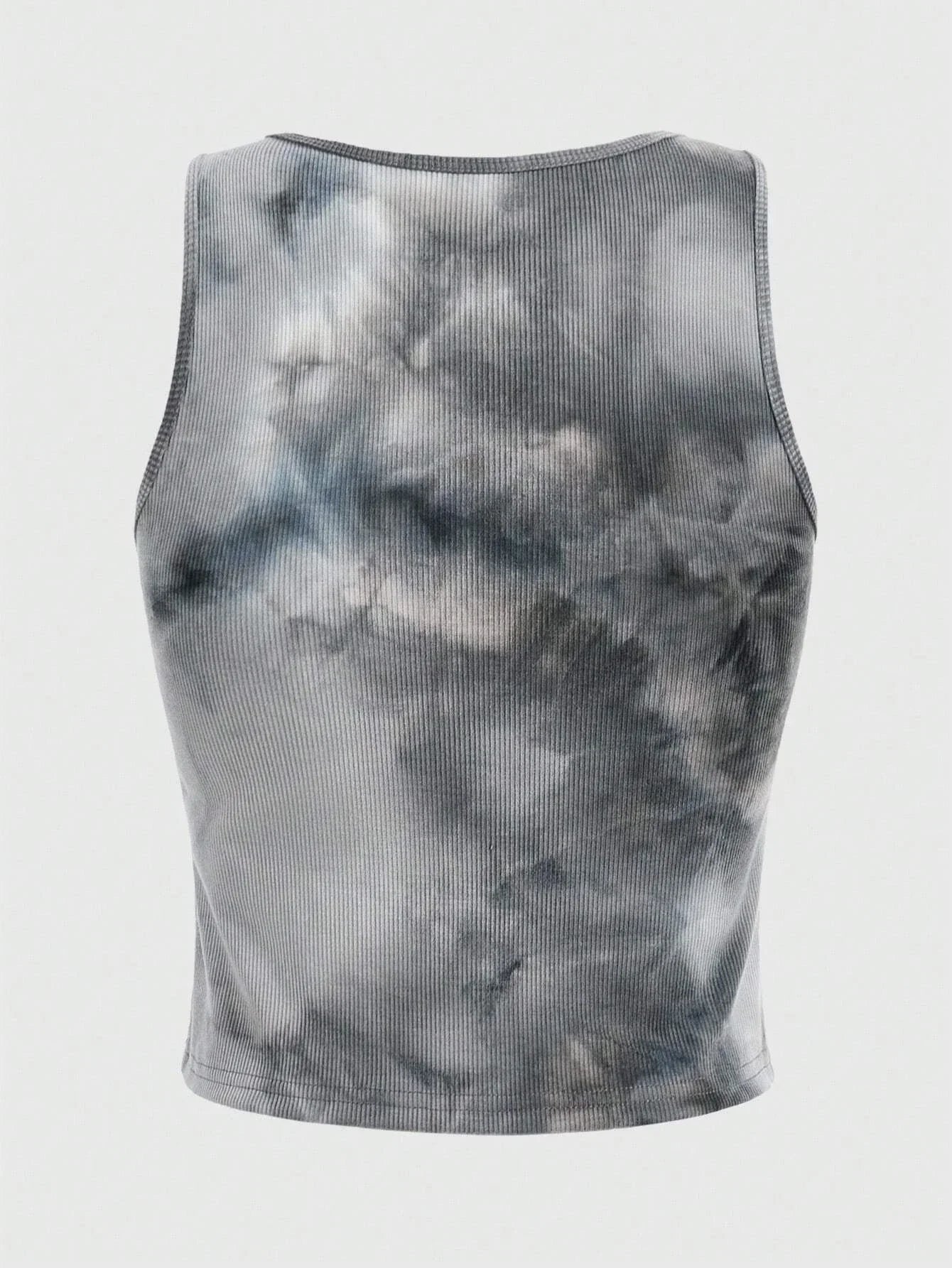 Grunge Punk Tie Dye Eye Letter Graphic Tank Top