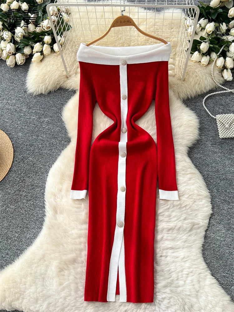 Off Shoulder Knitted Dress