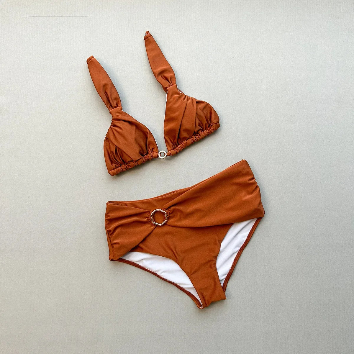 Vintage Brown Two Piece Bikini Set