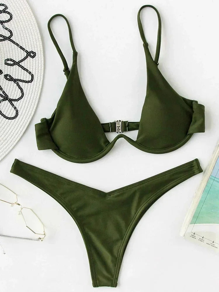 High Cut V-bar Underwired Bikini