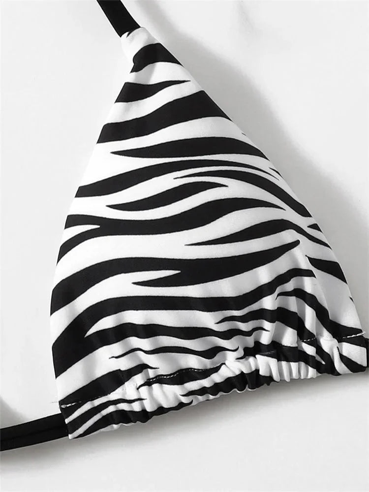Sexy Zebra Striped Bikini
