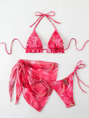Sexy Blue Marble Print Bikini Set