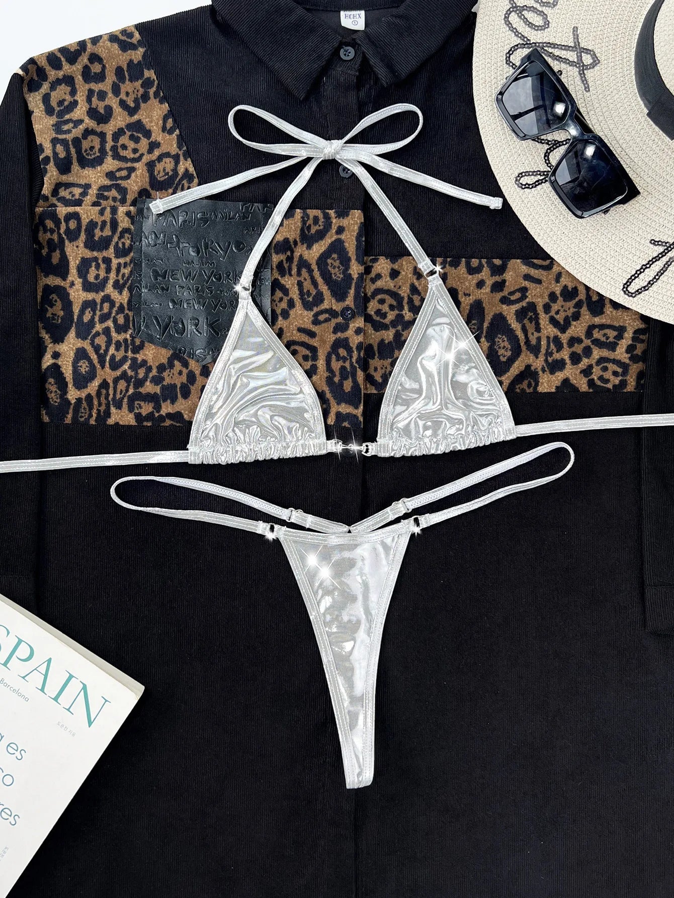 Sexy Silver Triangle Bikini
