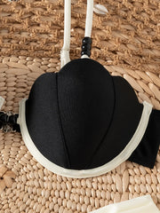 Sexy Coffee Contrast Bikini Set