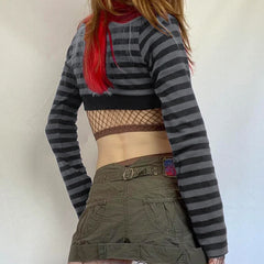 Y2K Vintage Striped Crop Top