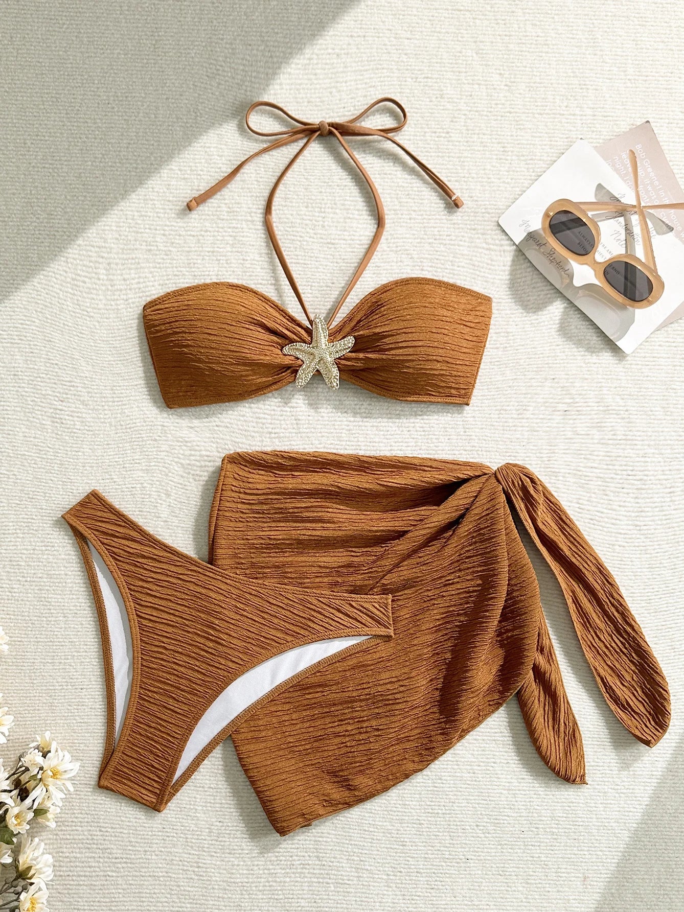 Sexy White Starfish Ornament Bikini